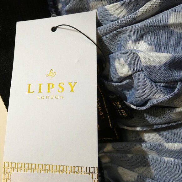 Lipsy London Navy Blue SKIRT Size 4 Midi Pleated Wide Waistband Gorgeous Posh - Picture 8 of 11